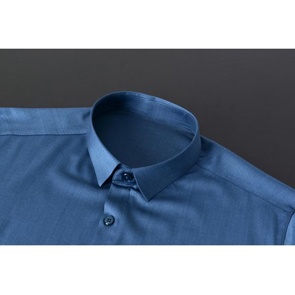 Anti-pilling Men's Long Sleeve Plain Shirts with Polyester Viscose Silk Acrylic Logo