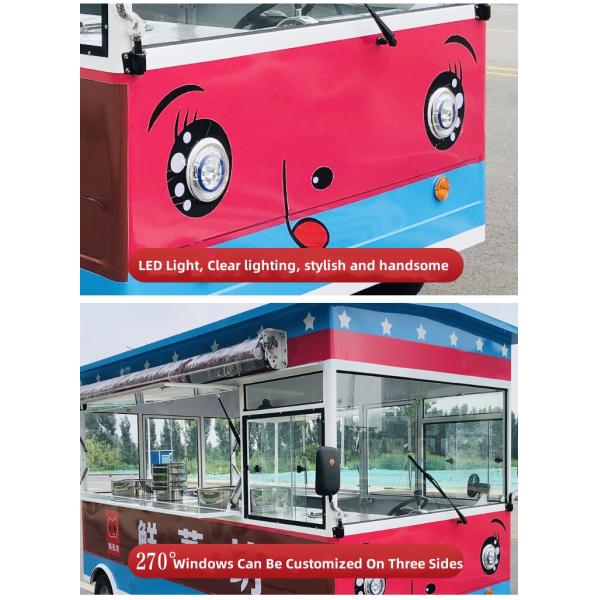 Outdoor Fast Food Carts Crepe Food Truck with Snack Mobile Kitchen Cooking Equipments