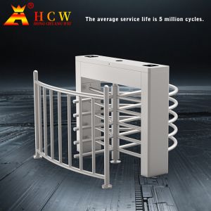 304 Stainless Steel Semi-Automatic Cross Semi-Height Turnstile with Face