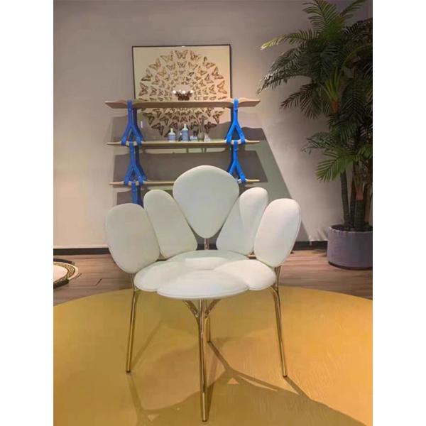Nordic Hotel Restaurant Furniture Dining Room Petal Shaped Stainless Steel Minimalist Dining Chair