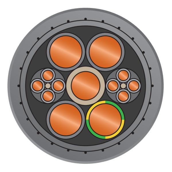 High-Strength PUR Outer Sheath Mining Tow Cable Is Used For Mining Mobile Machinery Scenes