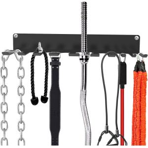 Home Gym Prong Hooks and Steel Wall Mount Bracket for Lifting Belts and