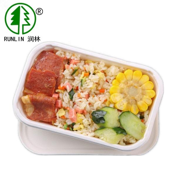 Biodegradable 120 Deg Bagasse Food Containers Environmentally Friendly Takeaway