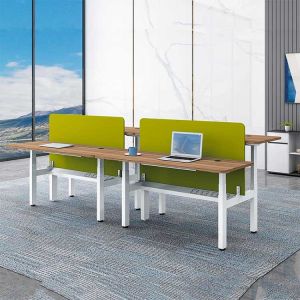 4 Person Electric Office Workstation 25mm Wooden OEM Height Adjustable Office