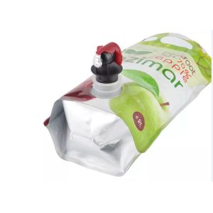 Oil Plastic Packaging Aluminium Foil Spout Pouch For Juice Wine 5 Liter