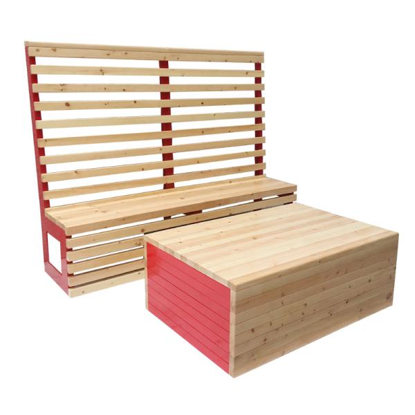 Buy 130*70*75cm Picnic Table Bench Set With High Back at wholesale prices