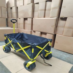 Multipurpose Folding Beach Wagon Push Pull Folding Wagon With Four Wheel 60KGS