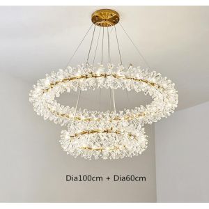 Modern LED Luxury Crystal Chandelier Rings Flower Crystal Chandelier(WH-NC-82）