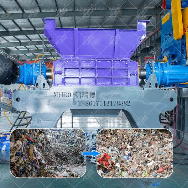 Xrido 55KW Twin Shaft Scrap Metal Shredder for Aluminum Alloy Recycling