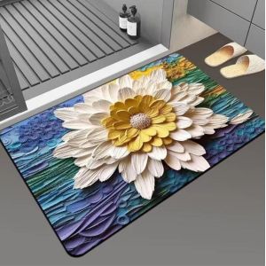 3D Absorbent Diatom Mud Floor Mat Bathroom Waterproof Carpet 80*120cm