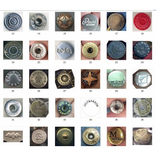 wholesale Custom Logo 17MM 20MM Iron Stainless steel Brass Jeans Button Bottons