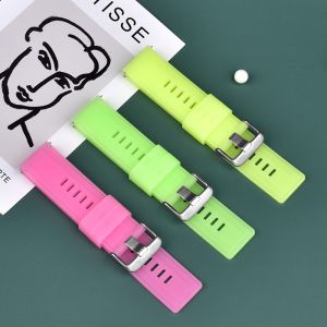 18mm 20mm 22mm Adjustable Luminous Silicone Rubber Watch Strap