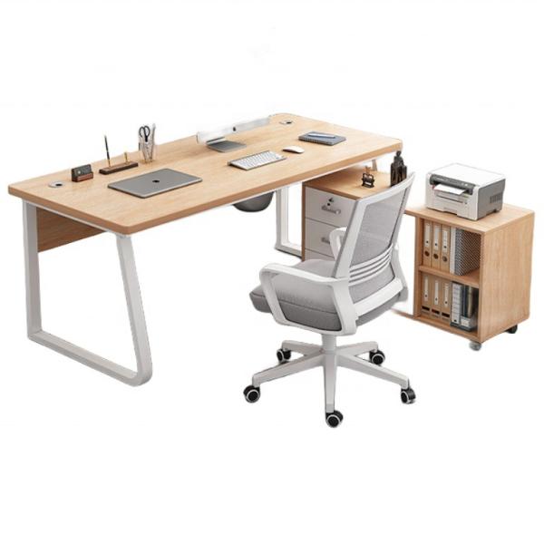 Buy Commercial Furniture Simple Modern Wooden Office Desk and Chair with File Cabinet at wholesale prices