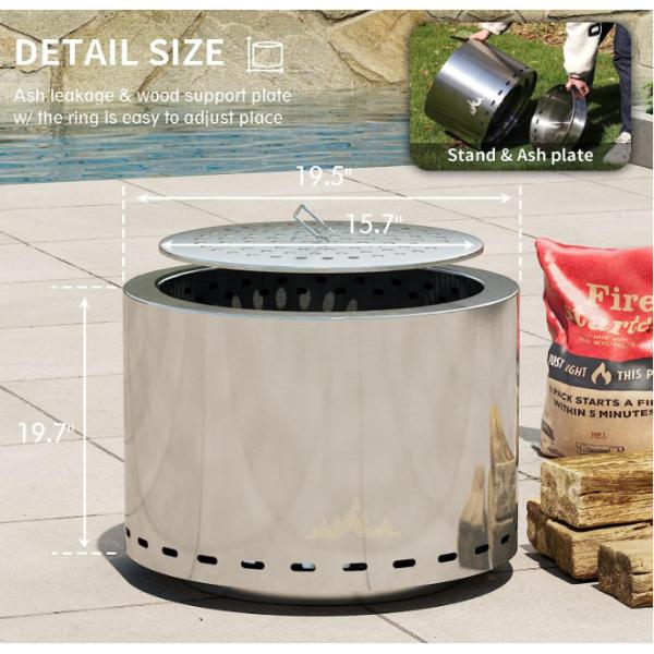 Smokeless Fire Pit for Camping Stocked and Ready to Ship Stainless Steel Wood Stove