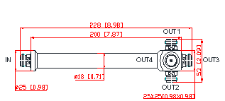 N Female Connector RF Antenna Splitter 350-430MHz 50 Ohm Split Loss IP65