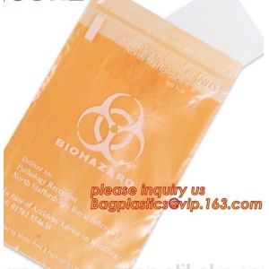 3-wall Biohazard Specimen Bags, Laboratory Specimen Transport Bags, Two Pocket