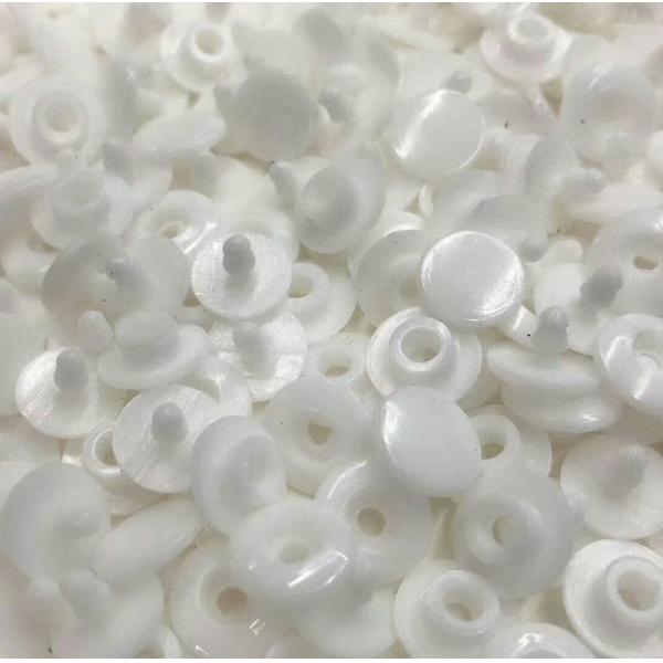 wholesale 4 parts lower price plastic snap fastener 10mm 12mm white plastic snap button for PVC bag