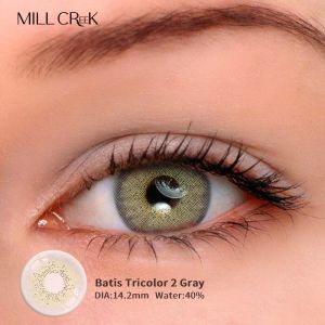 Custom Natural Colored Misty Grey Lens Contacts For Dark Eyes 14.2mm