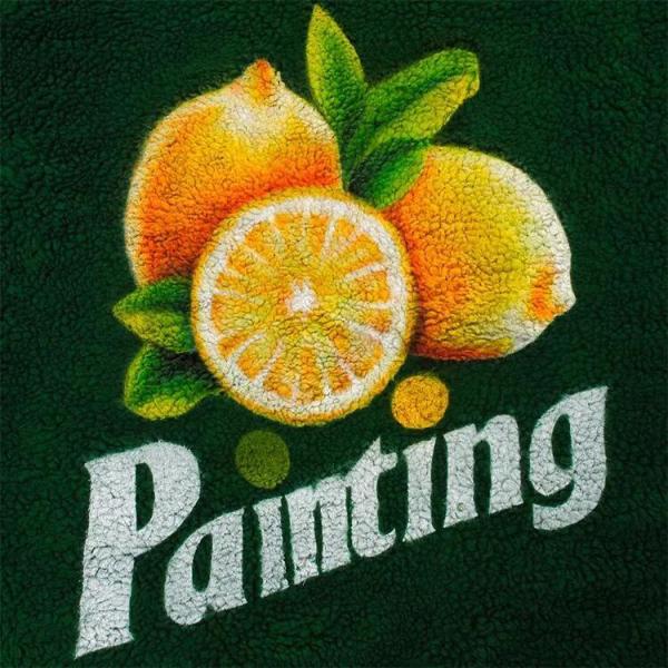 Print Heavy Fleece Oversized Custom Zip up Sherpa Jacket