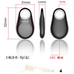 Black Electronic Smart Anti Lost Finder Pet Tracker Bluetooth For Custom APP