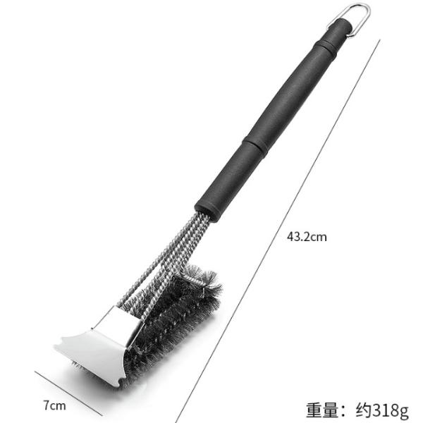 304 Stainless steel Cleaning Brush with Scraper BBQ Brush Oven and Grill Net Cleaning Tools