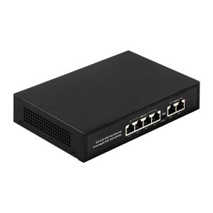 60W Unmanaged Network Switch 6 Port 10/100M LAN Ports AC Input 250-Meter PoE