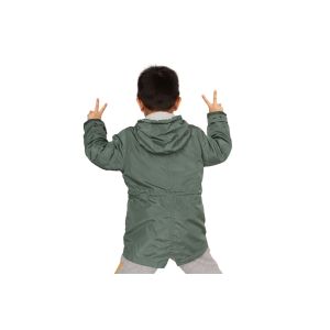 Lightweight Olive Green Polyester Childrens Parka Coats For Winter