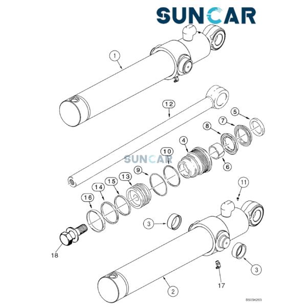 1543256C1 Good Quality Bucket Cylinder Seal Kit Case Part For Case Loader U80C U80 U80B