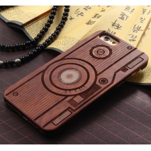 Customized PC Solid Wood iPhone Case , Environmental Bamboo Wooden Cell Phone