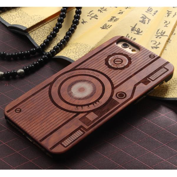 Customized PC Solid Wood iPhone Case , Environmental Bamboo Wooden Cell Phone