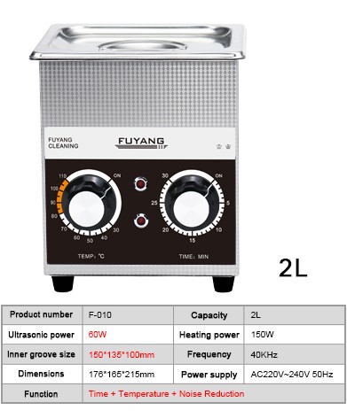 2 liter 40kHz Ultrasonic Dental Instrument Cleaner Semi Wave Power Adjustable Digital Control