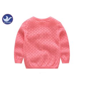 Crew Neck Girls Cardigan Sweaters Spring Knitwear Shell Buttons Diamond