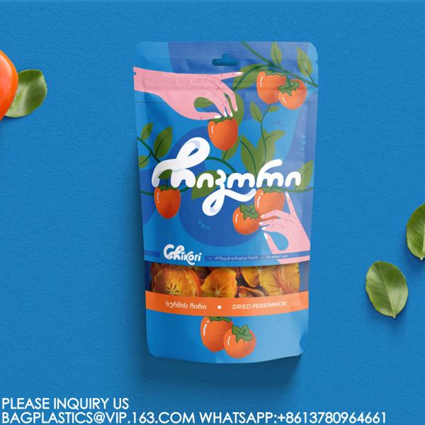 Candy Food Storage Reusable Food Bags Packaging Transparent Window Aluminum Foil Bags