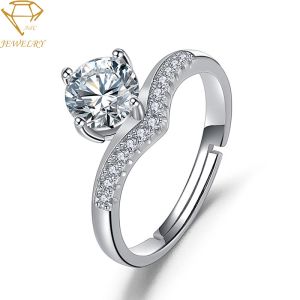 China Diamonds Personalized Silver Ring on sale
