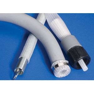 Custom White Braided Sleeving , Expandable Automotive Wire Sheathing