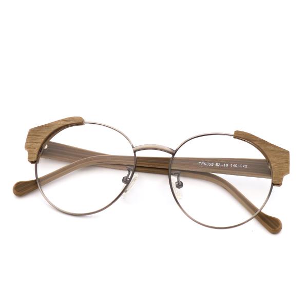 Artisanal Wood Copy Acetate Glasses Frame Retro Square Eyeglasses
