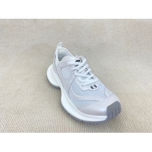 White Crossover Strap Sport Shoes Comfort Heightening Women Sneakers