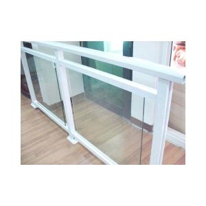 Metal Building Balcony Railing Tempered Double Glazed Aluminium Iron Baluster