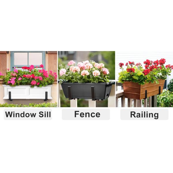 Heavy Duty Iron Flower Box Wall Mounting Hooks for Universal Window Box Brackets