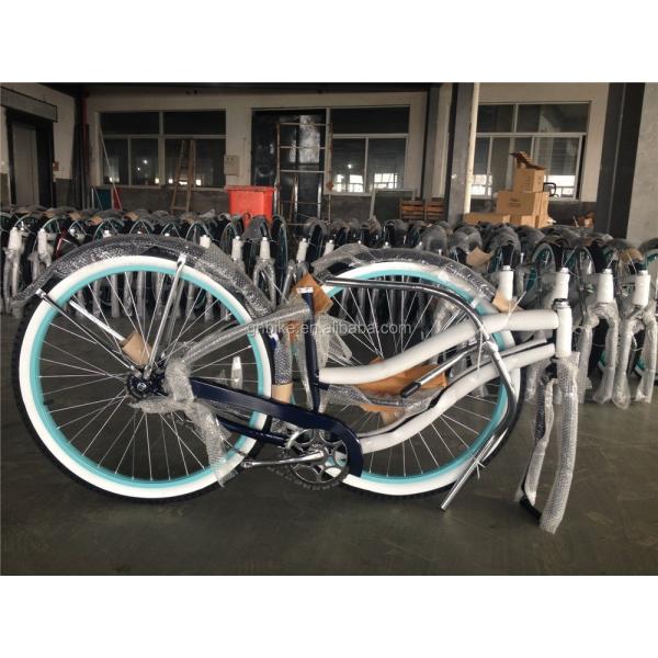 Adult 3 Speed 24 Inch 3.0 Inch Fat Tire Beach Cruiser Bike with Double Wall Alloy Rim