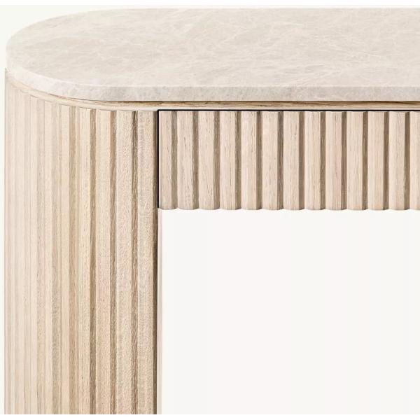 Modern Bedroom Walnut Console Table With Roller Shutter Door Cabinet