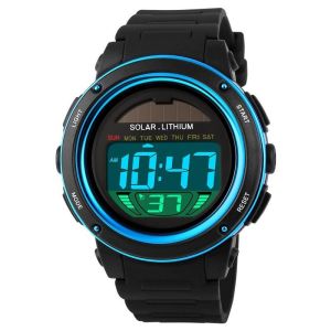 Quality solar powered digital watch 1096 Solar Power Digital Handwatch 5 ATM Watch for sale
