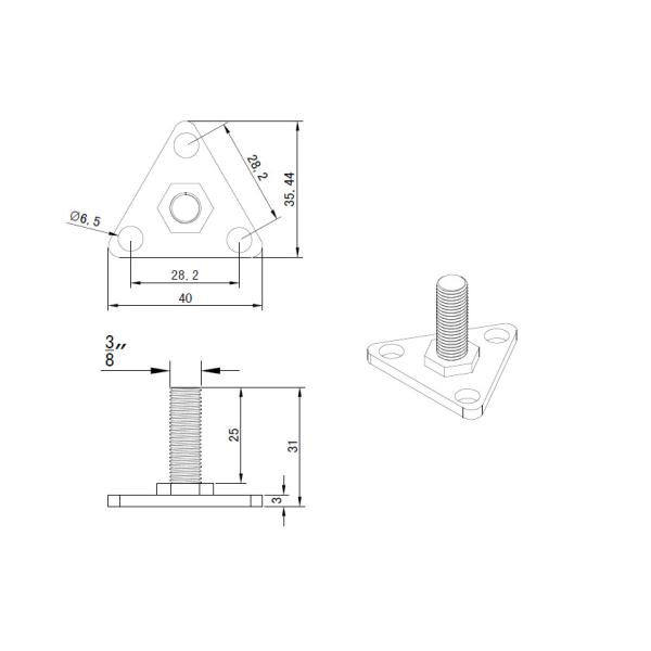 Buy White Wire Shelving Parts , SS 304 Adjustable Leveling Bolt Down Foot For 1"  Posts at wholesale prices