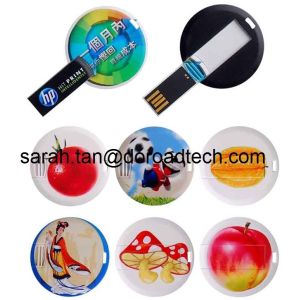 Customized Colorful Printing High Quality Plastic Round Mini Card USB Memory