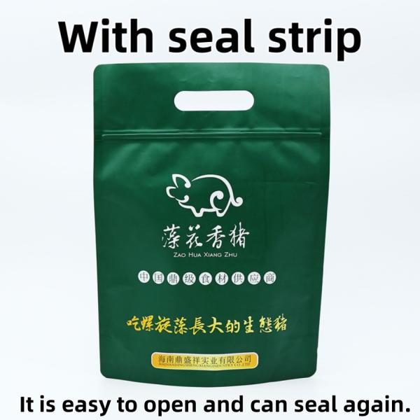 Freeze-Resistant Stand Up Bags For Meats Packaging With Food-Grade Materials And Customizable Brand Printing.