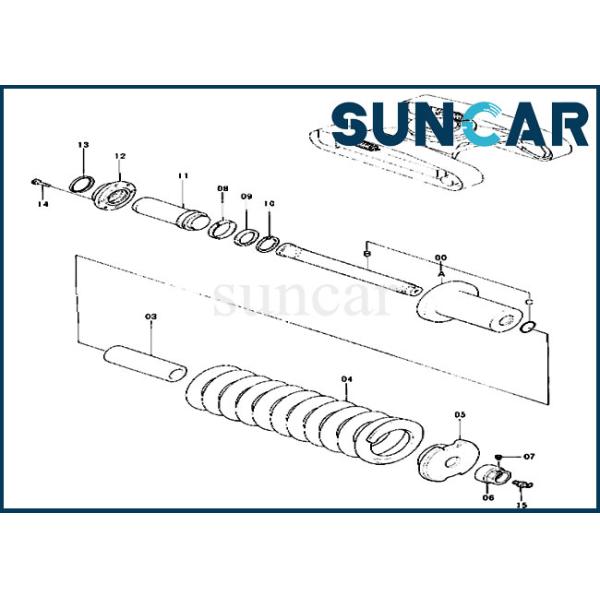 Track Cylinder 9097318 Adjuster Hydraulic Seal Kit Fits EX300-2 EX300-3 Hitachi Excavator