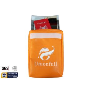 Orange Fireproof Document Bag 7"x11"x2" Fire Safe Passport Cash Pouch Non Itchy