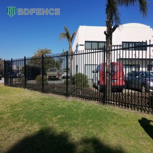 6Ftx8Ft Garden Black Metal Fences Anti Rust Galvanized Steel Fence