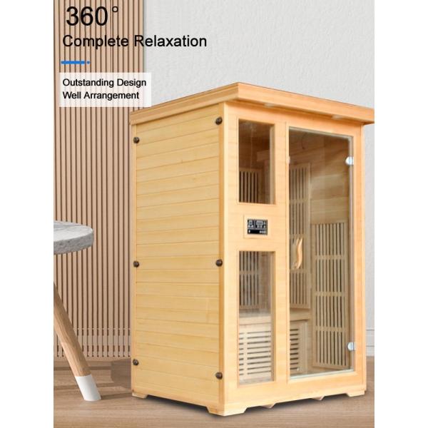 Wooden Infrared Sauna Room with Canadian Hemlock Wood Two Person Design