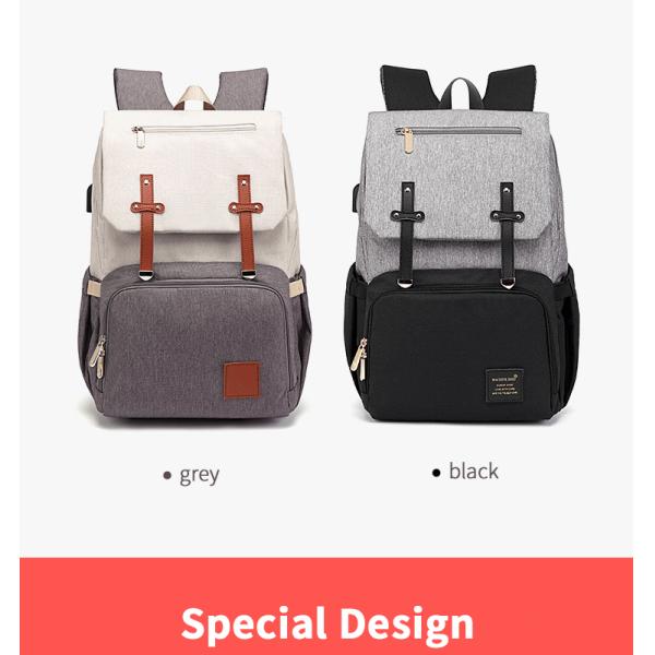 ISO9001 Fashion Mummy Maternity Nappy Diaper Bag Backpack With USB